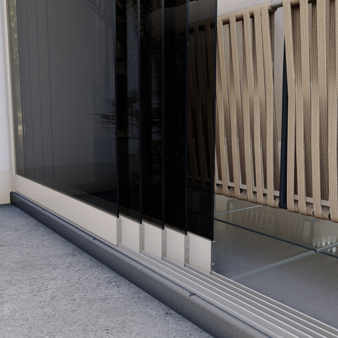 Glaschschiebewände Getönt - Verkehrsweiß RAL9016