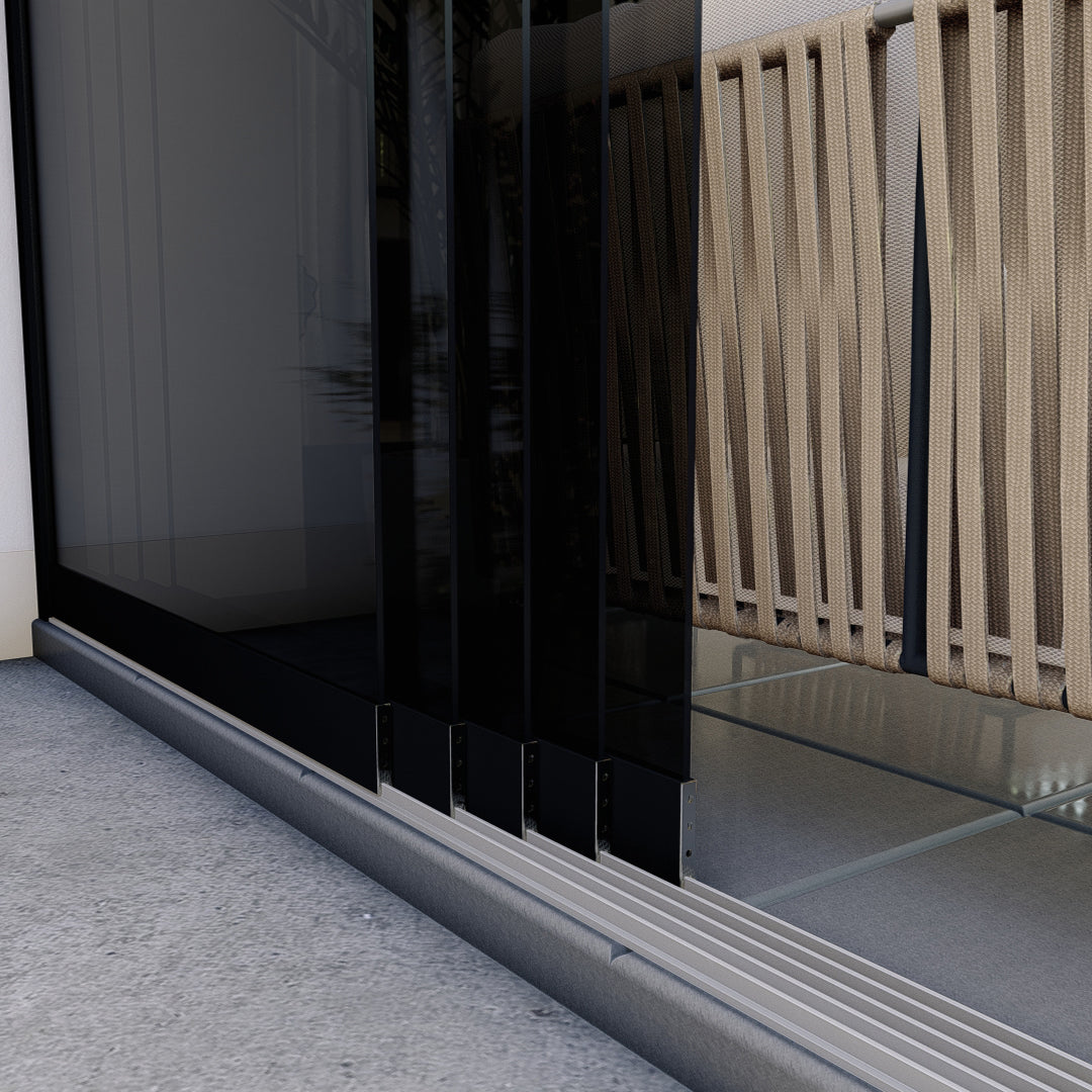 Glaschschiebewände Getönt - Schwarz RAL9005