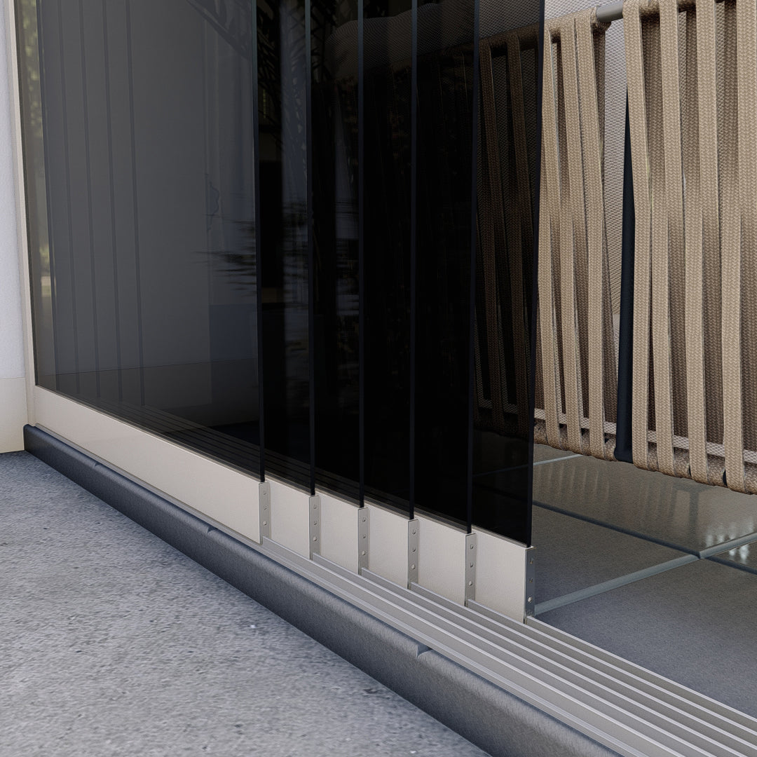 Glaschschiebewände Getönt - Verkehrsweiß RAL9016