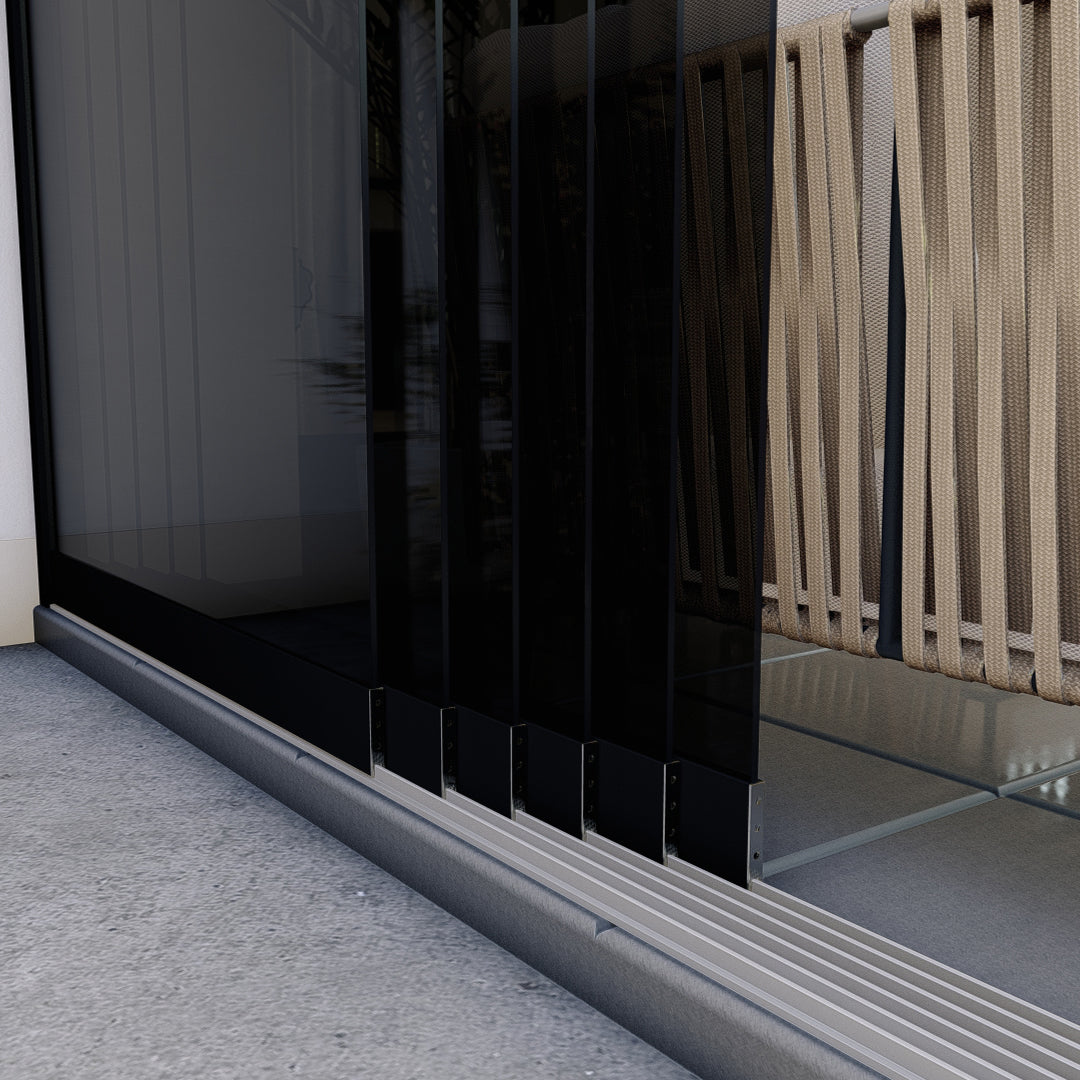 Glaschschiebewände Getönt - Schwarz RAL9005